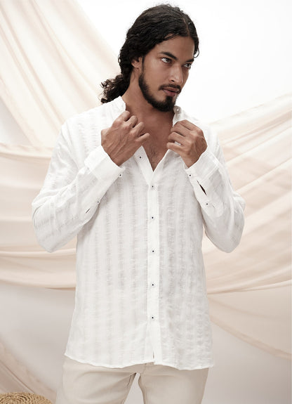 KAI STRIPE SHIRT : WHITE