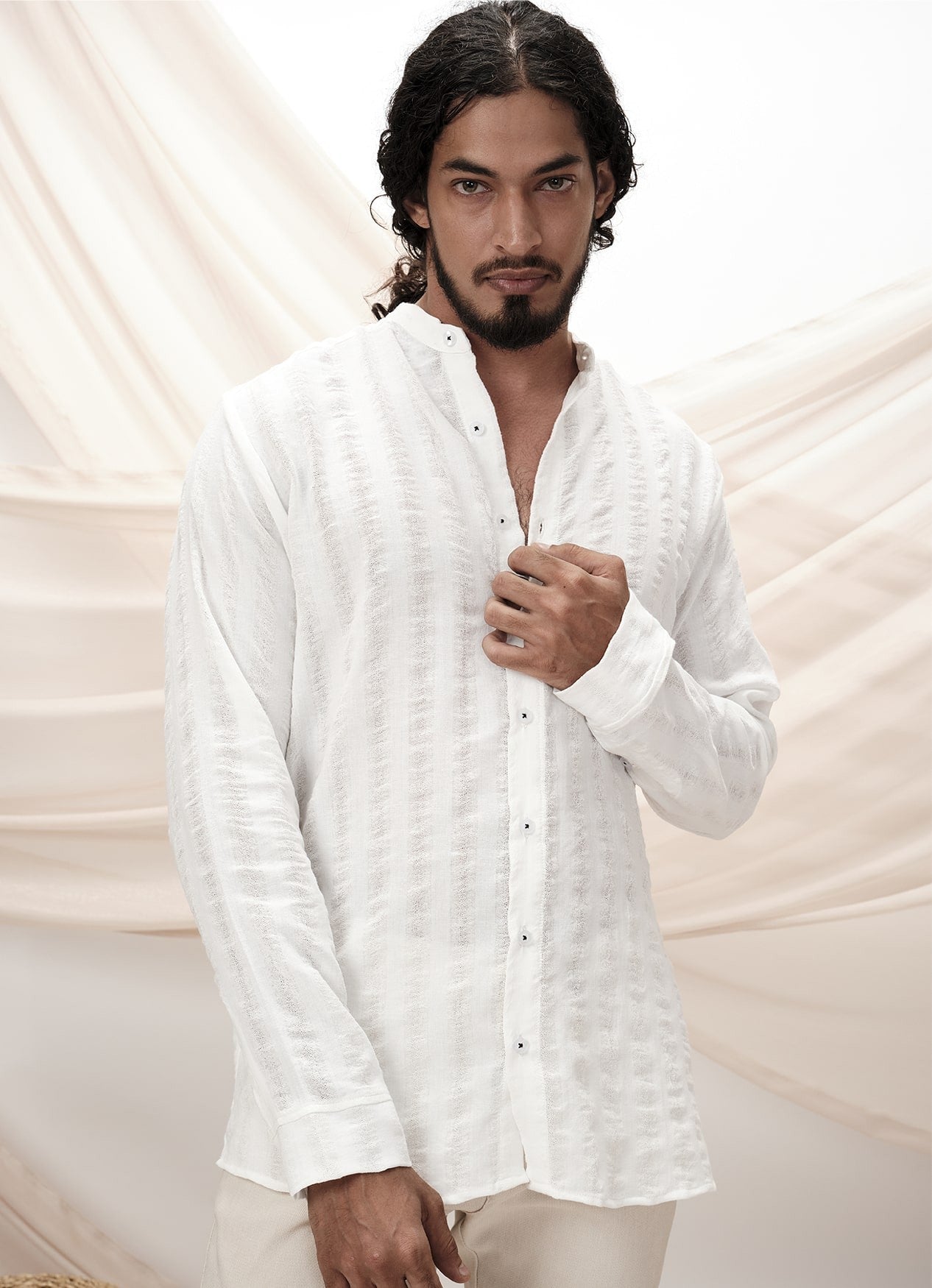 KAI STRIPE SHIRT : WHITE