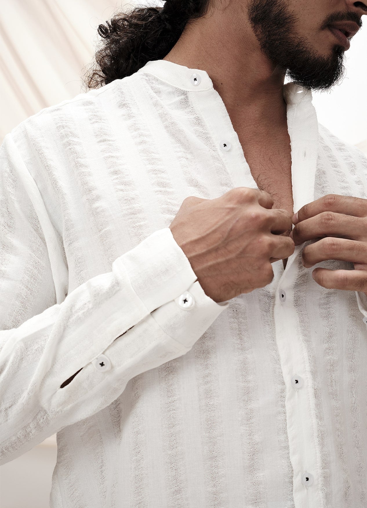 KAI STRIPE SHIRT : WHITE