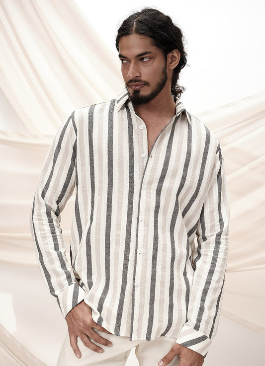 LINEN WEST STRIPE SHIRT