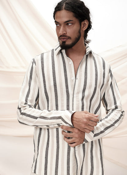 LINEN WEST STRIPE SHIRT
