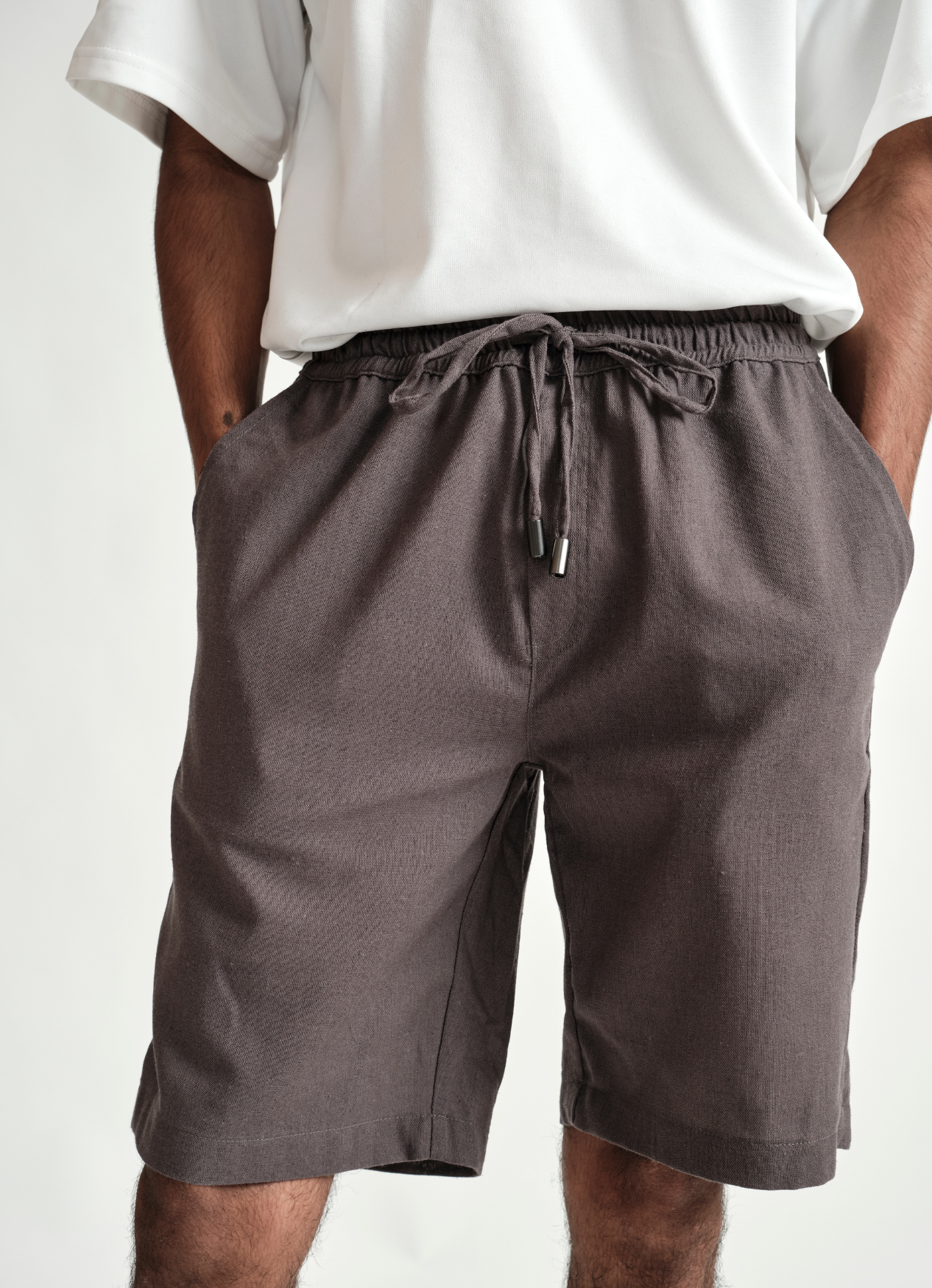 LINEN SHORT GREY