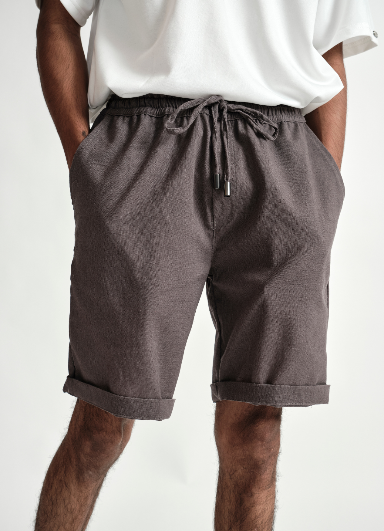 LINEN SHORT GREY