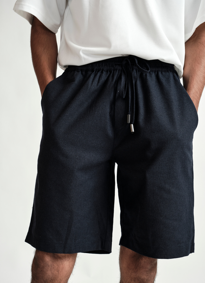 LINEN SHORT NAVY