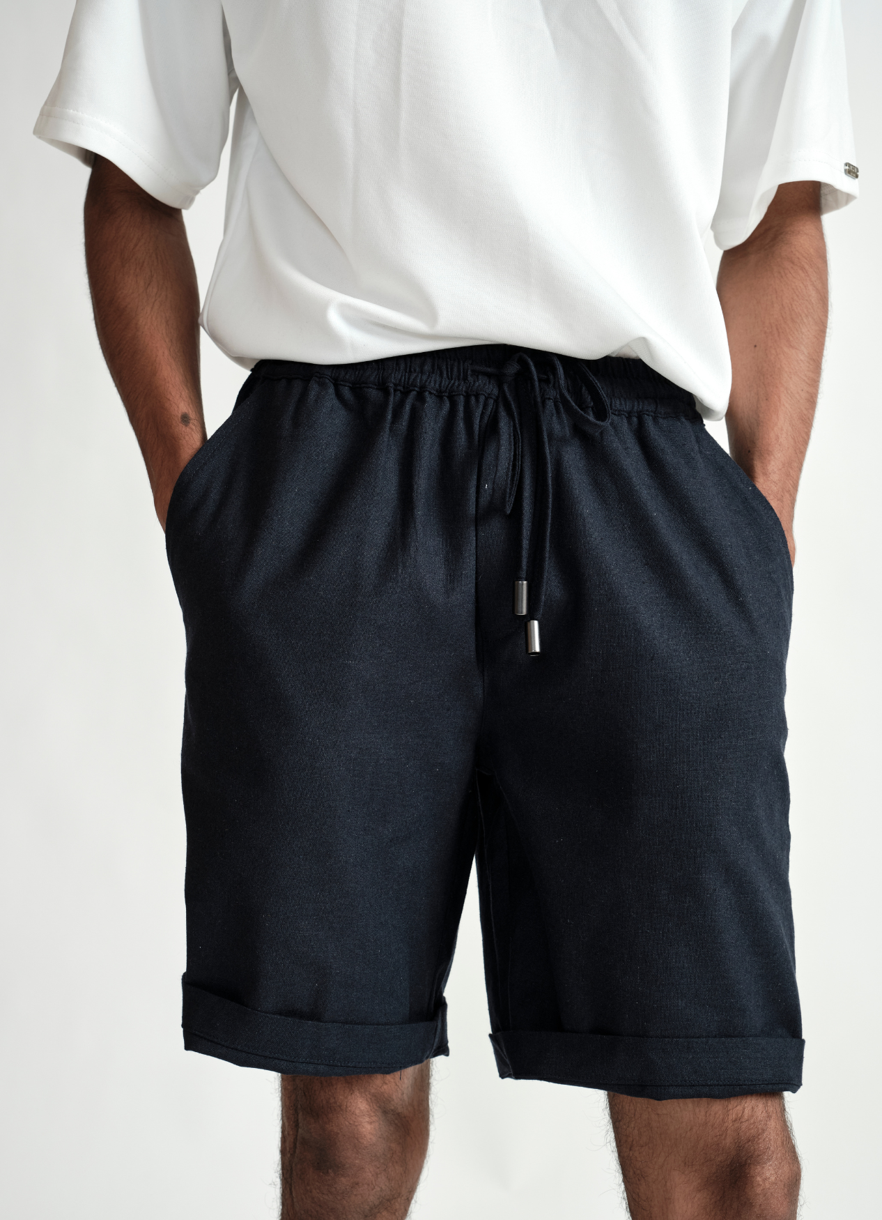 LINEN SHORT NAVY
