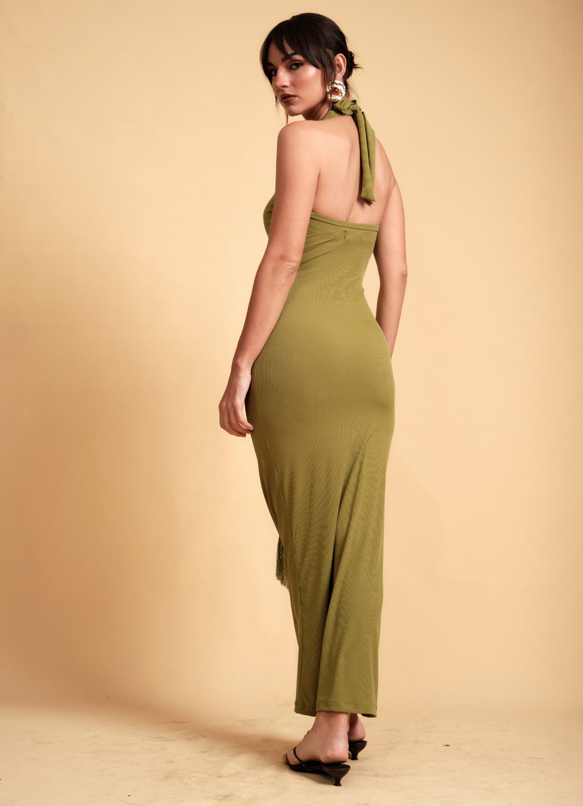 DORA HALTER DRESS FERN