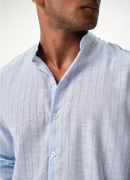 HARVEY LINEN SHIRT BLUE