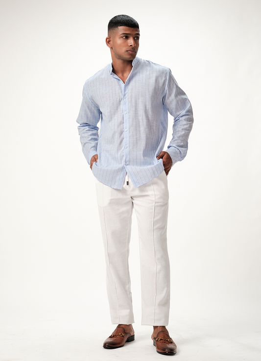 HARVEY LINEN SHIRT BLUE