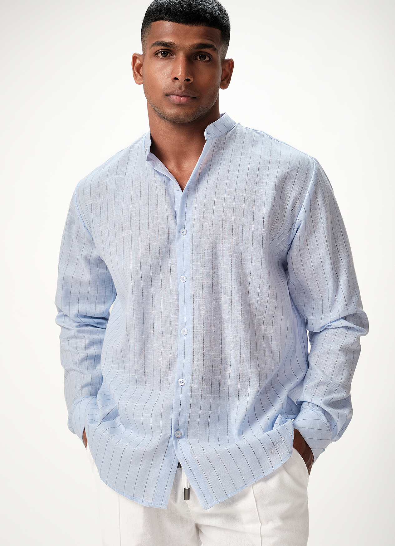 HARVEY LINEN SHIRT BLUE