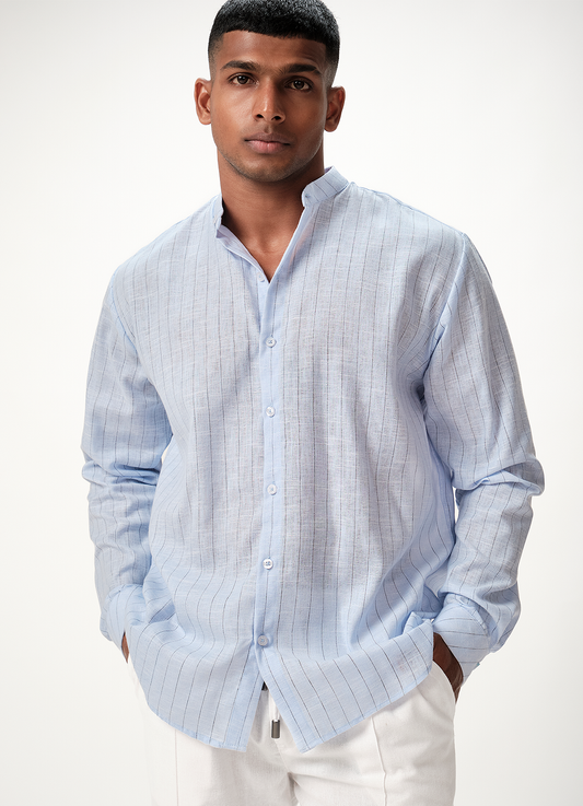 HARVEY LINEN SHIRT BLUE