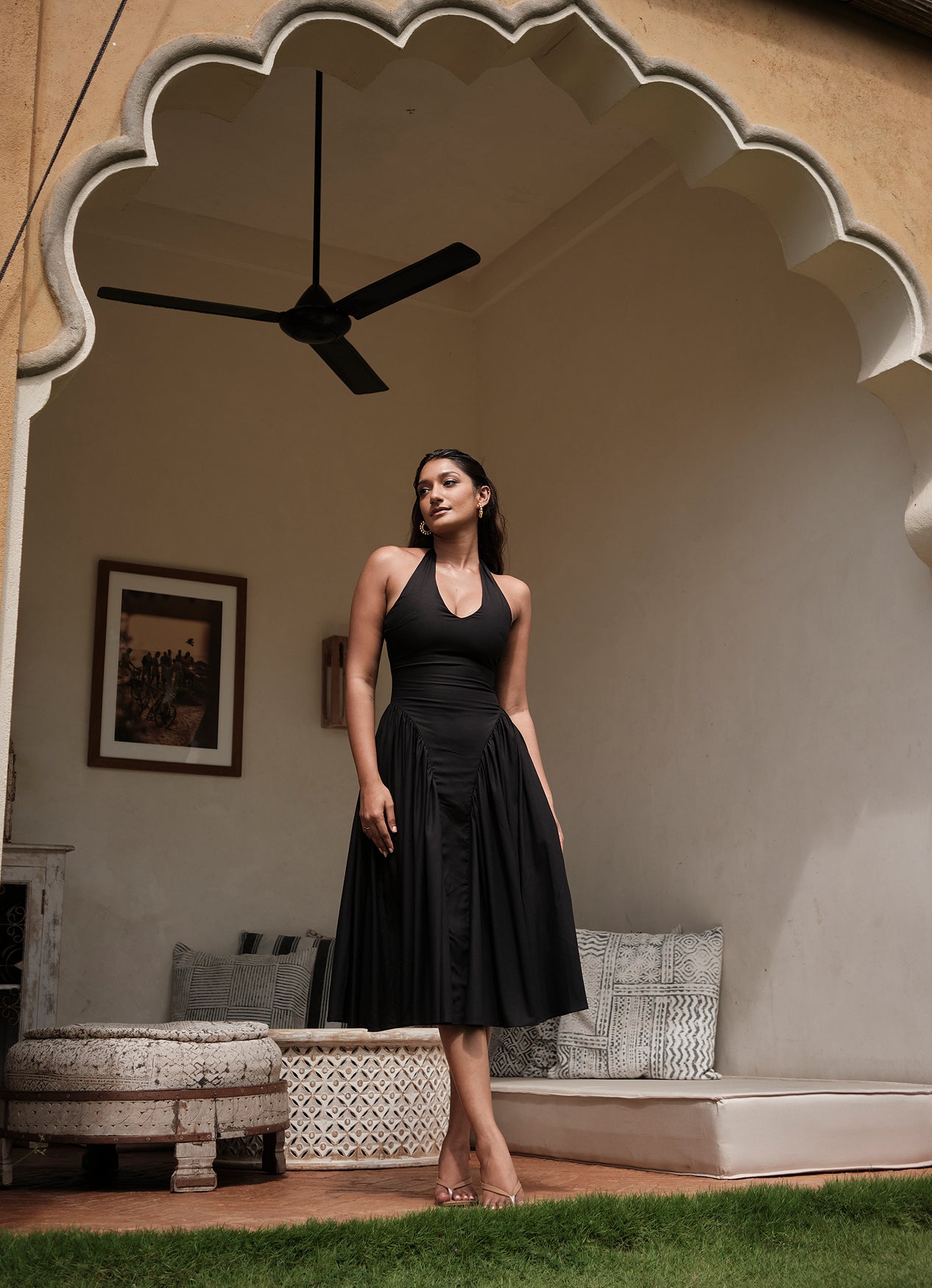 LISA HALTER DRESS : INK