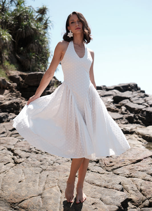 LISA HALTER DRESS : POPPY