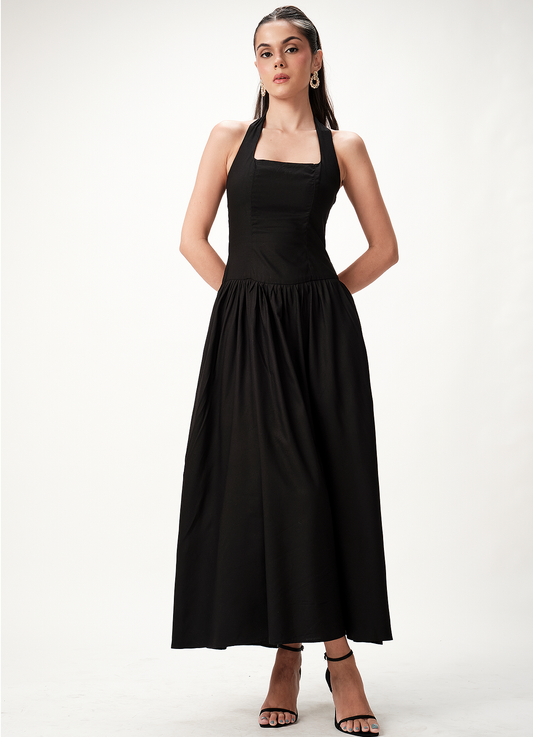 NIRA HALTER DRESS INK