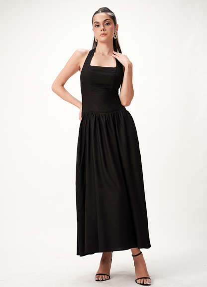 NIRA HALTER DRESS INK