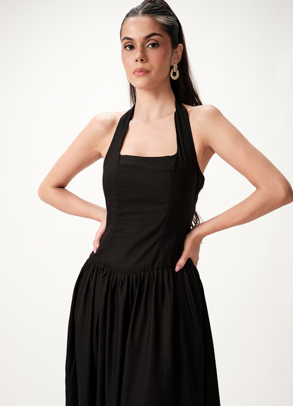 NIRA HALTER DRESS INK
