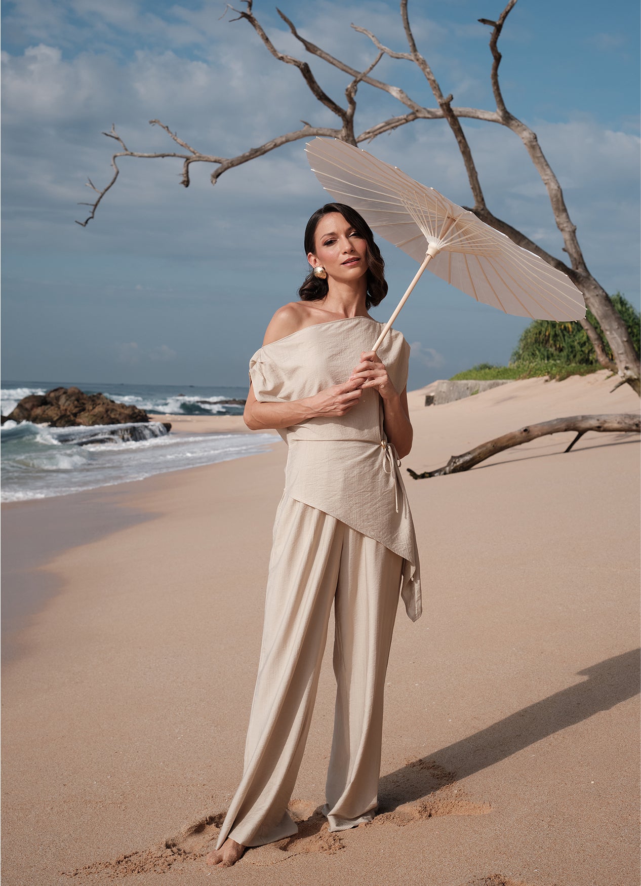 RINA DROP SHOULDER SET : NUDE