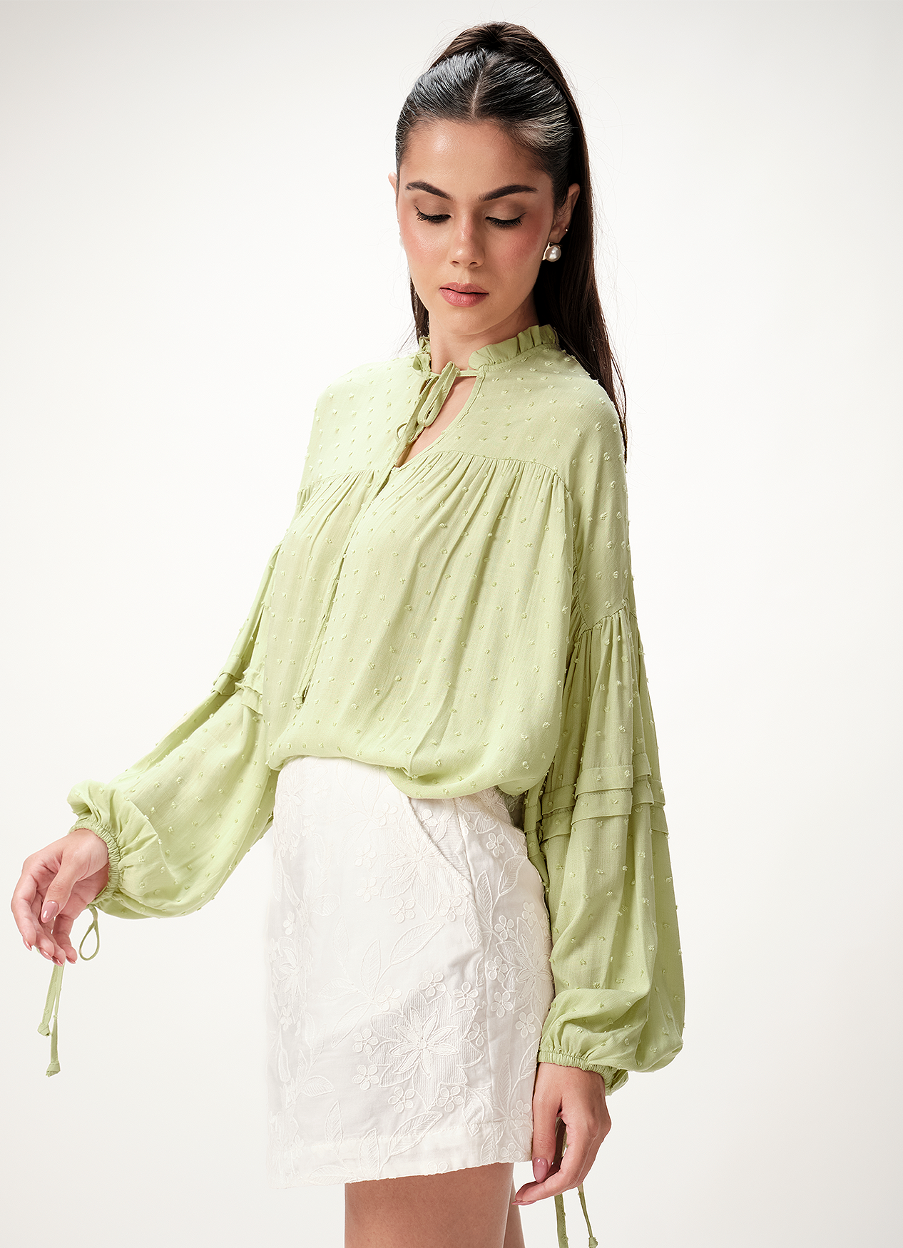 TESSA EMBROIDERED SKIRT WHITE