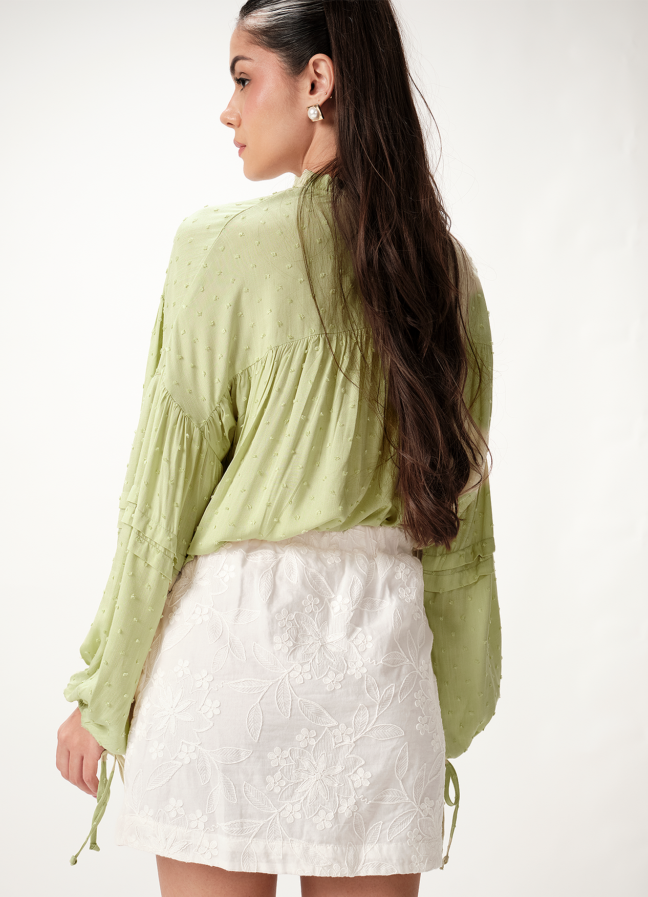 TESSA EMBROIDERED SKIRT WHITE