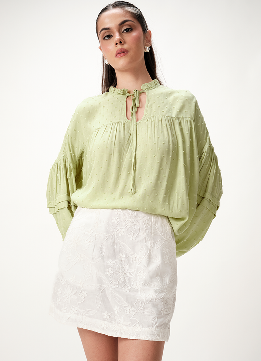 TESSA EMBROIDERED SKIRT WHITE