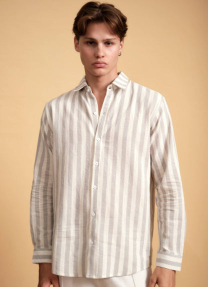 JOE GREY STRIPE SHIRT