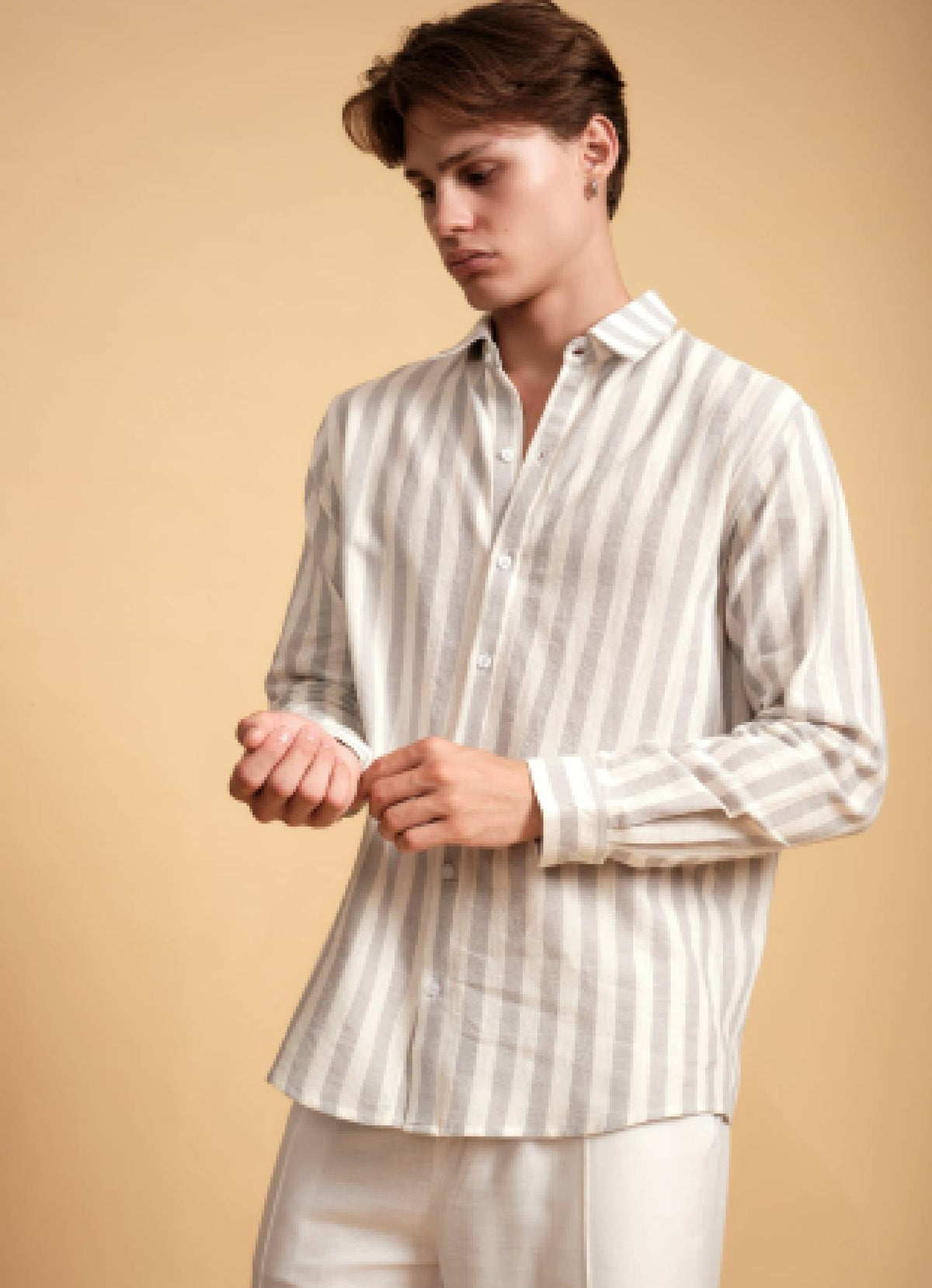 JOE GREY STRIPE SHIRT