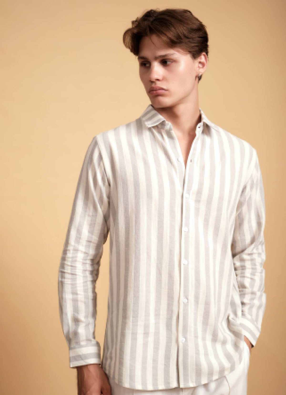 JOE GREY STRIPE SHIRT