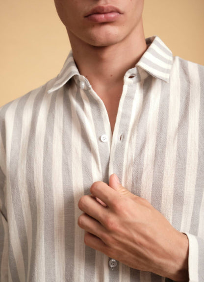 JOE GREY STRIPE SHIRT