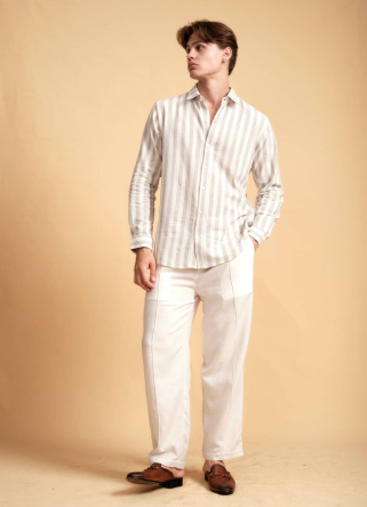 JOE GREY STRIPE SHIRT