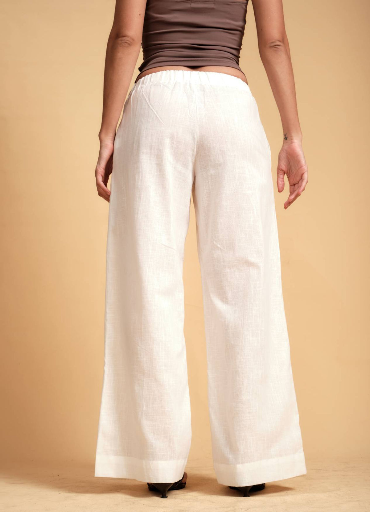 KIA DRAW STRING LINEN PANT VANILLA