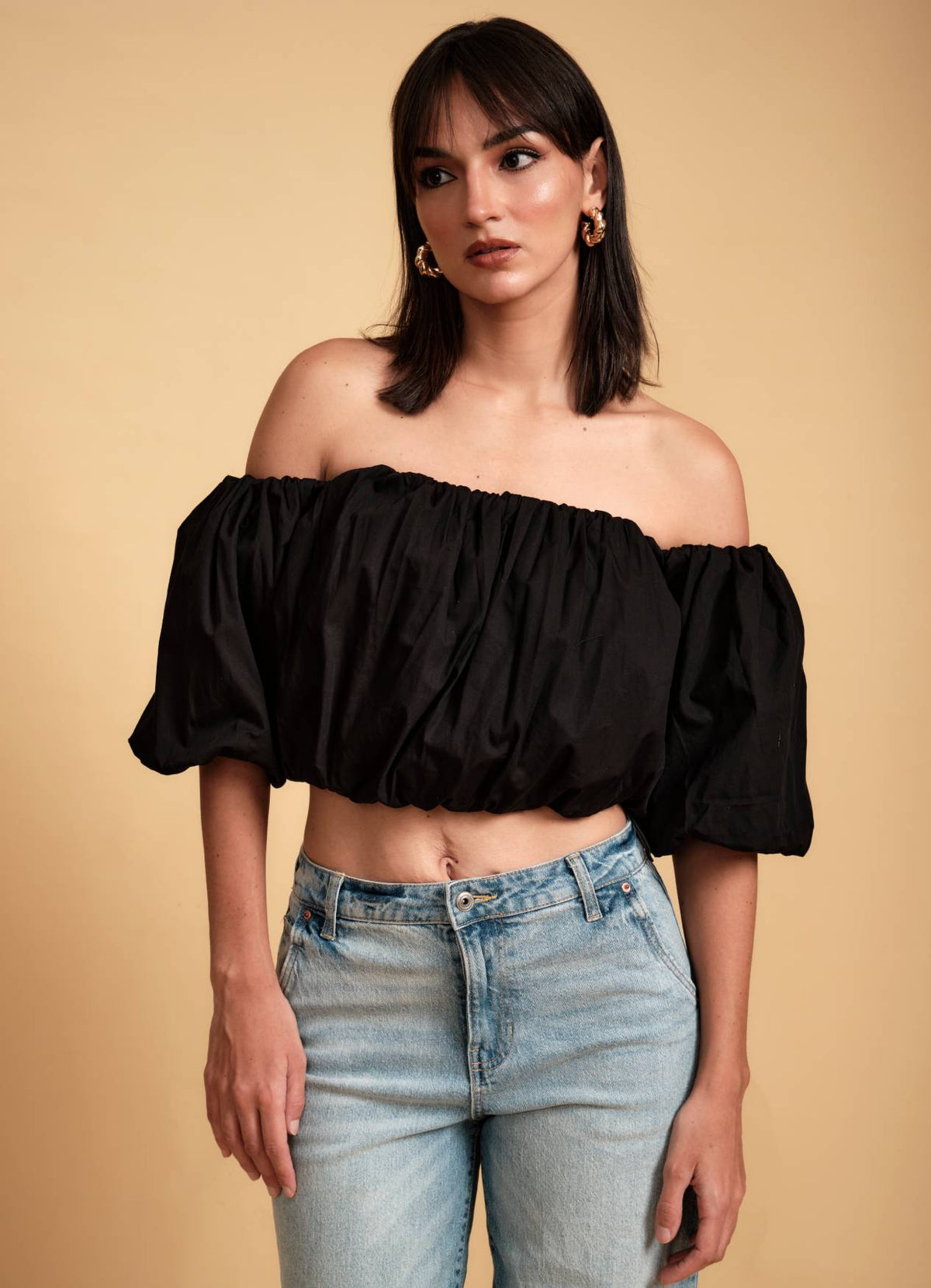 LOLA OFF SHOULDER TOP INK