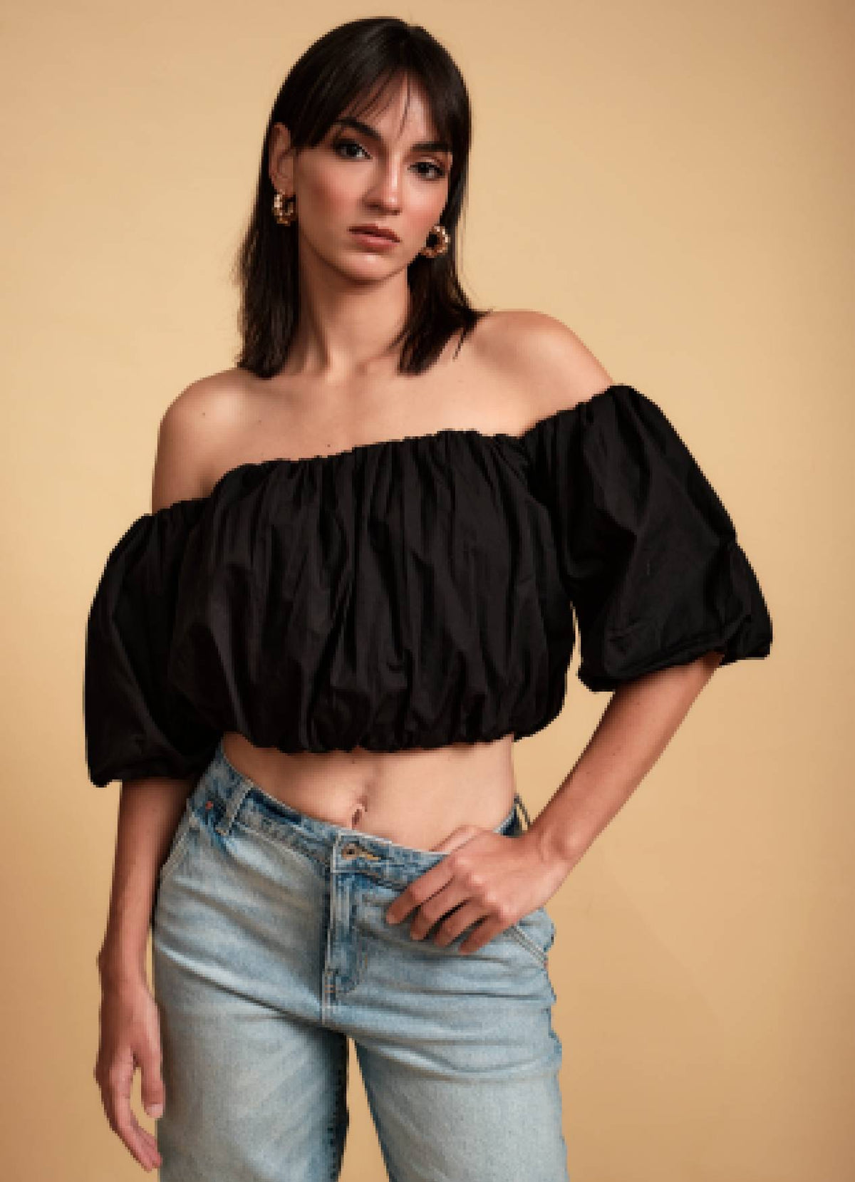LOLA OFF SHOULDER TOP INK