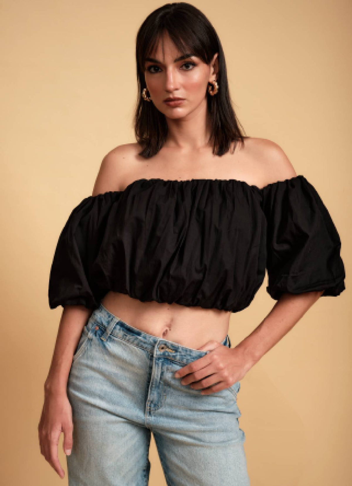 LOLA OFF SHOULDER TOP INK
