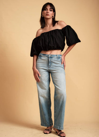 LOLA OFF SHOULDER TOP INK