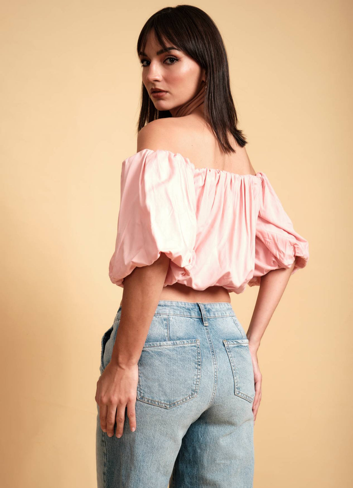 LOLA OFF SHOULDER TOP ROSE