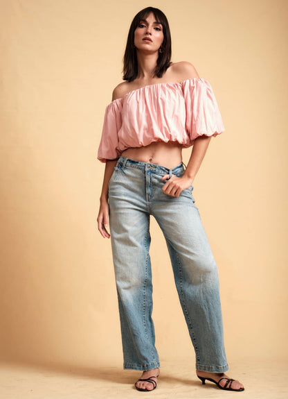 LOLA OFF SHOULDER TOP ROSE