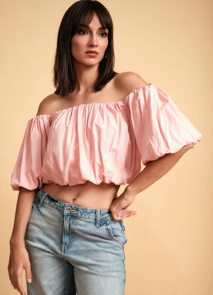 LOLA OFF SHOULDER TOP ROSE