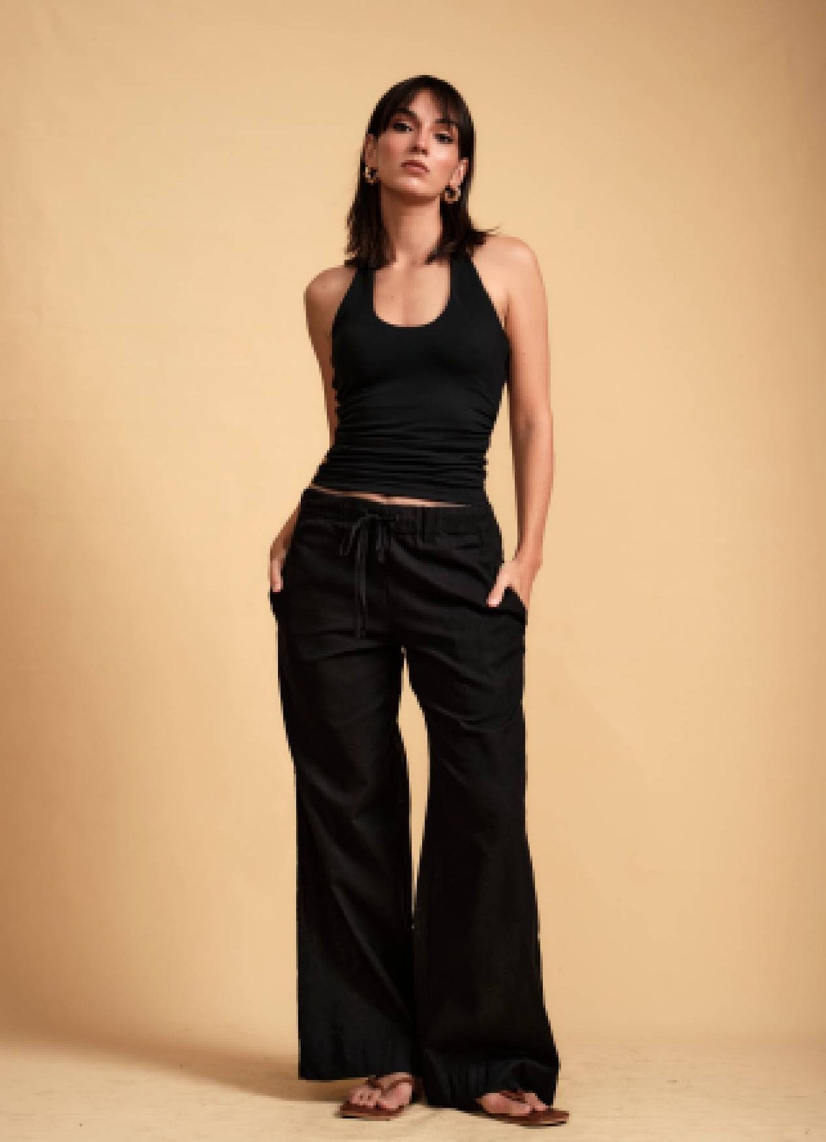 NOVA HALTER CROP TOP INK